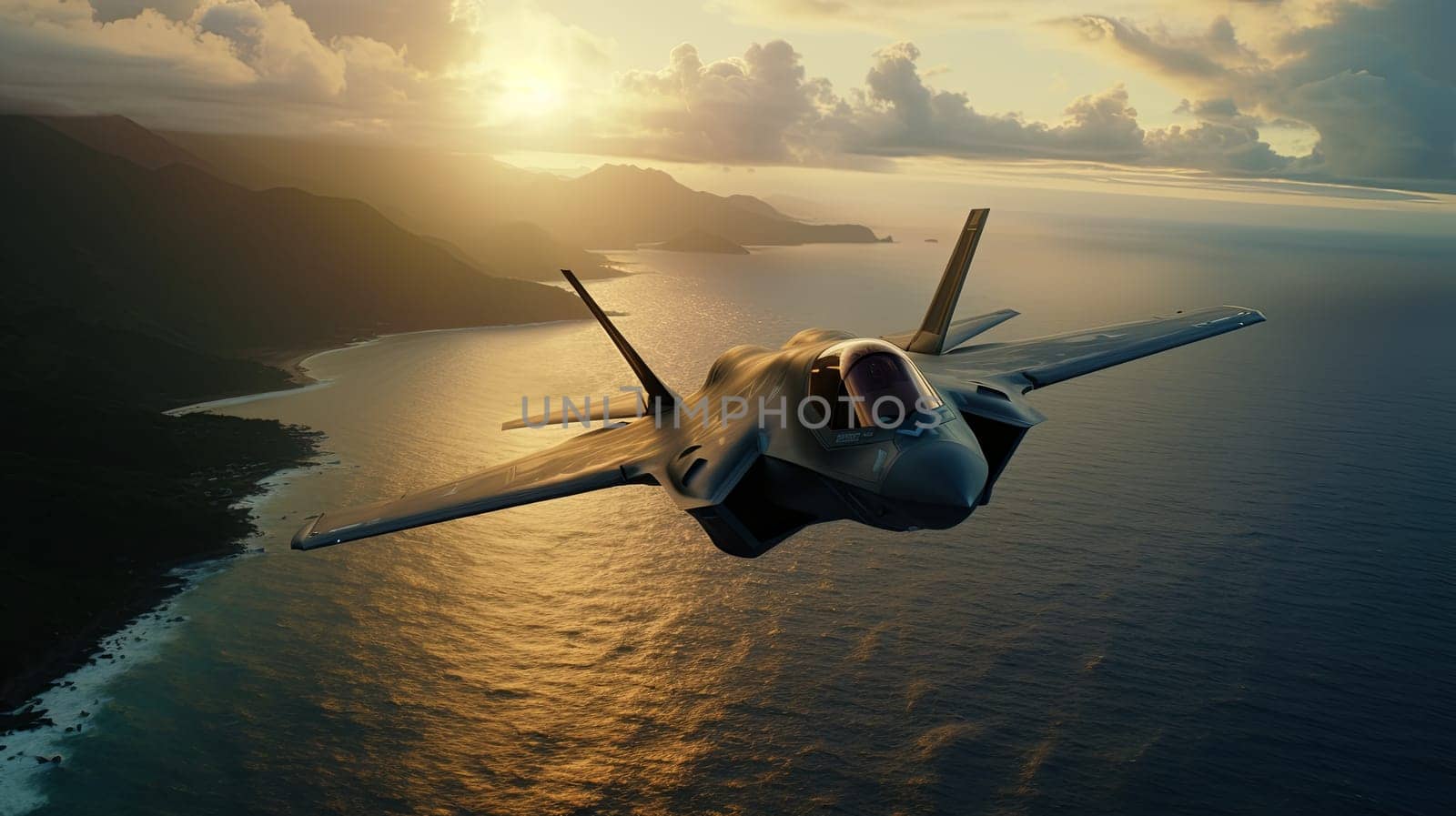 high-speed jet f35 in formation.