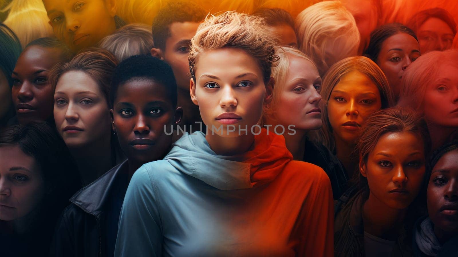 A diverse, anonymous group of people. Artificial Art