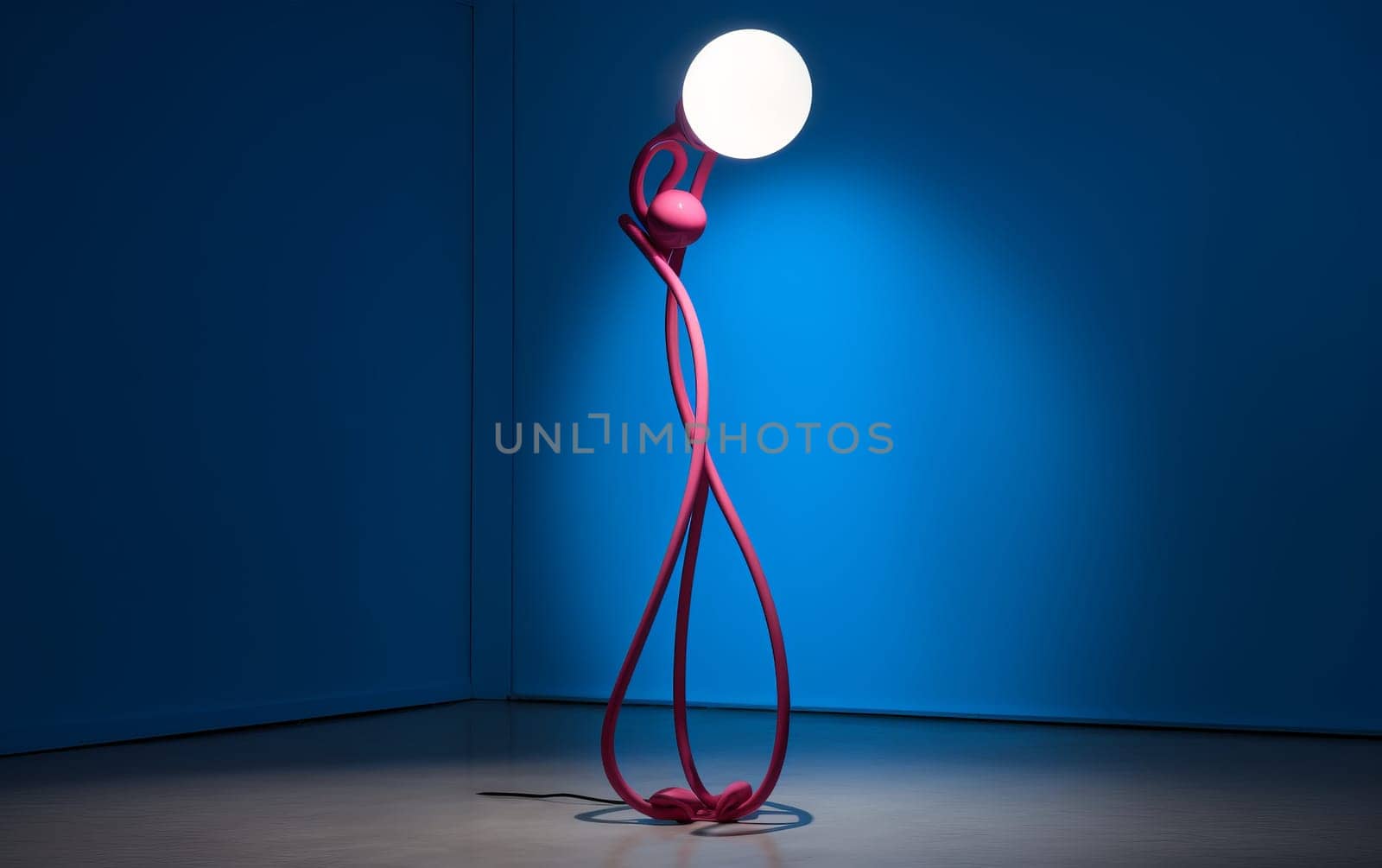 Designer Furniture Idea - Maximalist Art style Pink Floor Lamp.