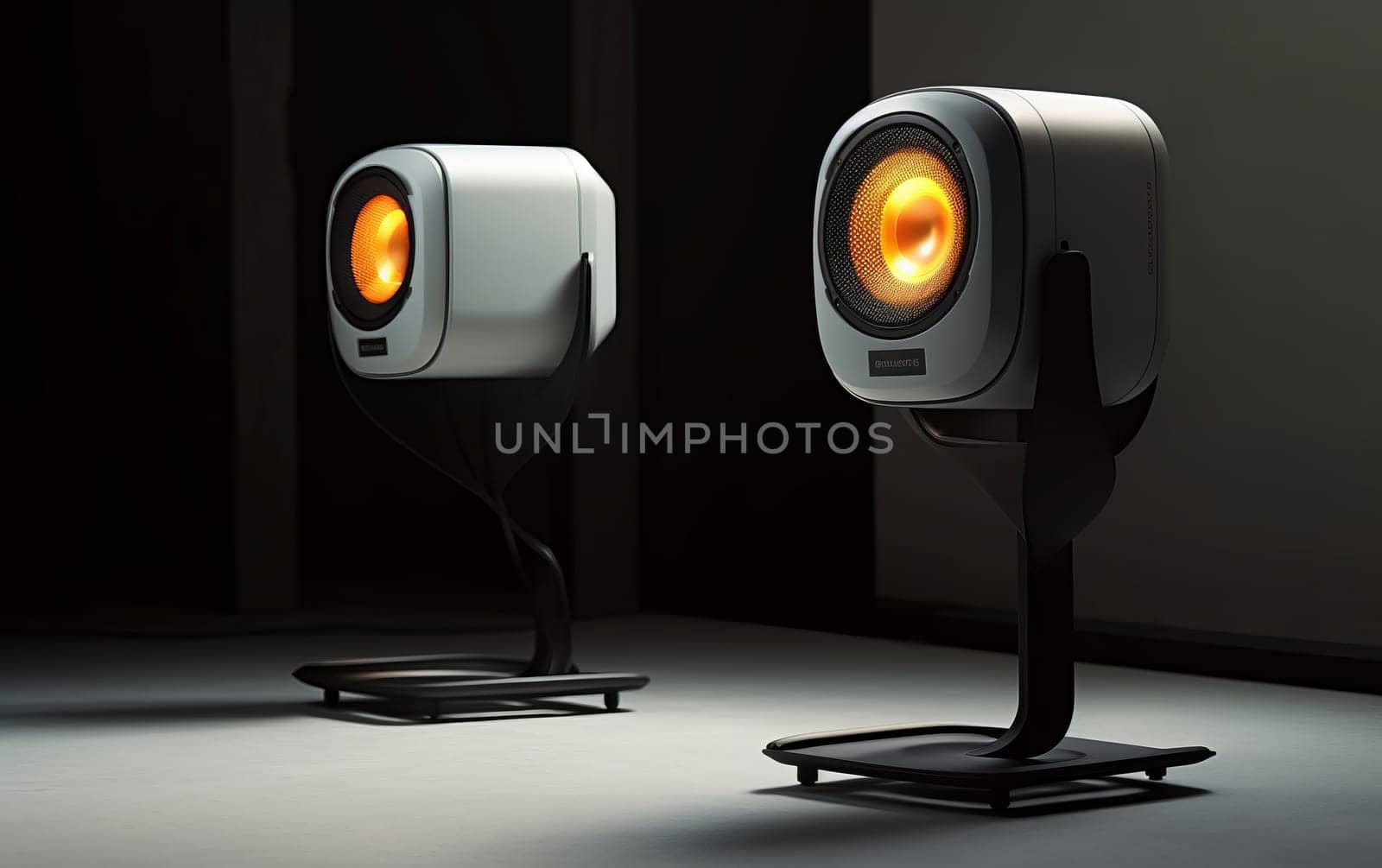 Designer Audio Speakers. Audiophile Equipment Product Idea.