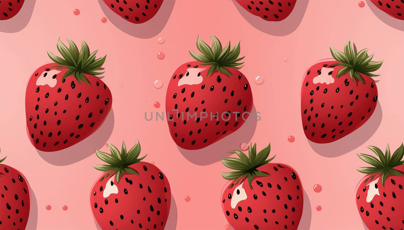 Cute Strawberry Pattern, Red and blue seamless polka dot strawberry, Strawberry white Background, Strawberry Wallpaper Love Cards Stock Illustration. Adorable strawberries background Copy space