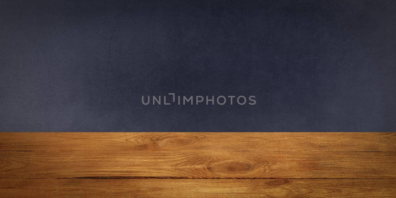 The background is blank wooden boards and a textured plastered wall with lighting and vignetting. For product demonstrations, free space, layout, mockup, perspective board, background board.