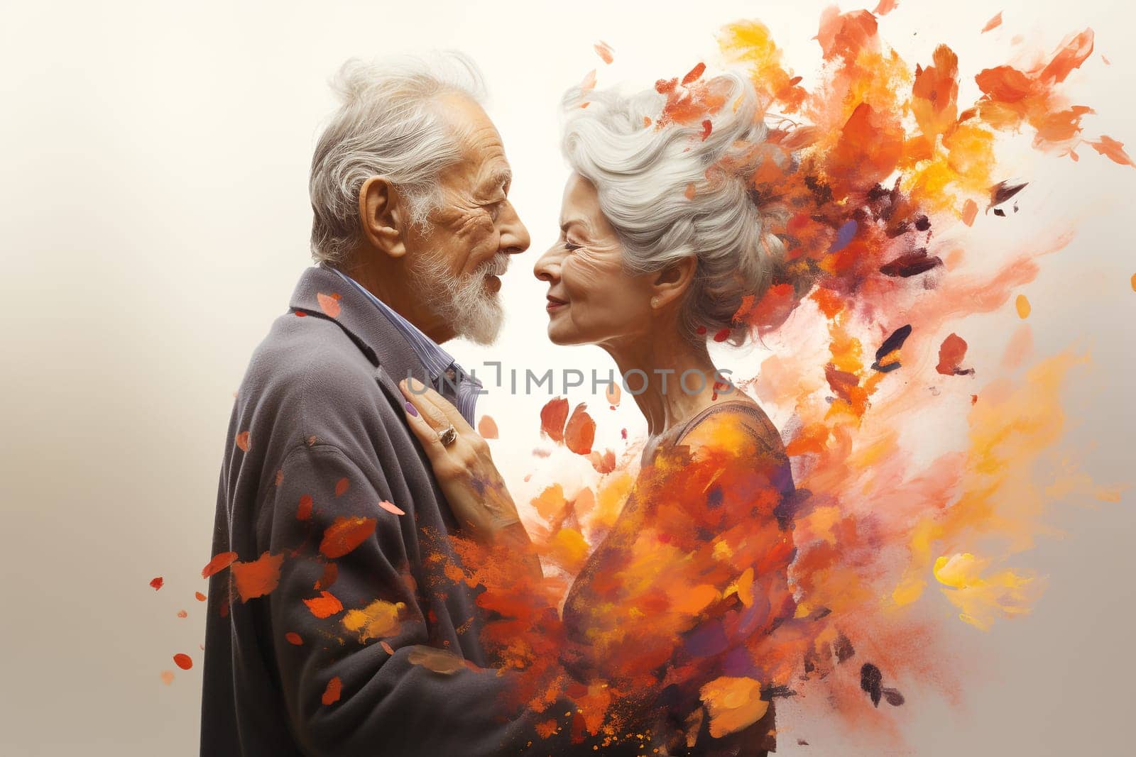 Alzheimer awareness day, dementia diagnosis, Parkinson´s disease, memory loss disorder, brain with puzzle pieces, senior couple