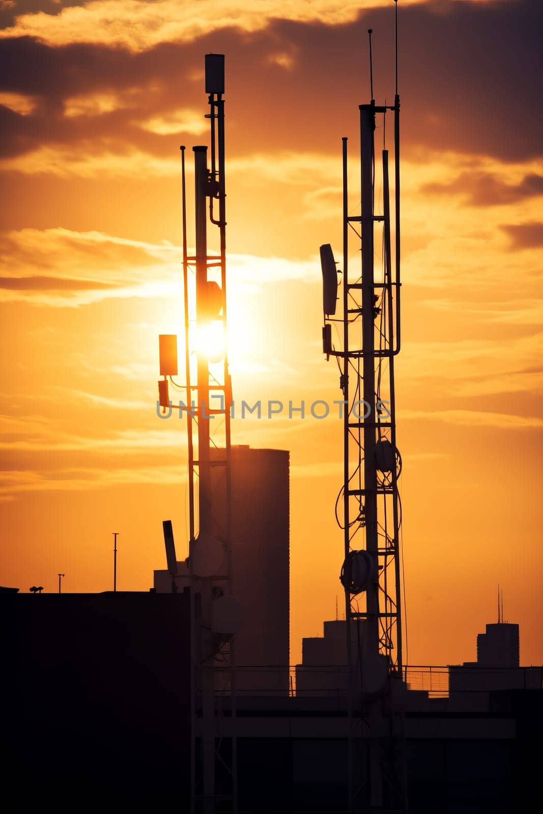 Mobile Tower installation. Cellular antenna. Radio and Television. 4G 5G and 6G nternet online generation. Mobile Tower Radiation. High speed affordable connection. Telecommunications and Wireless network. Wifi antenna.