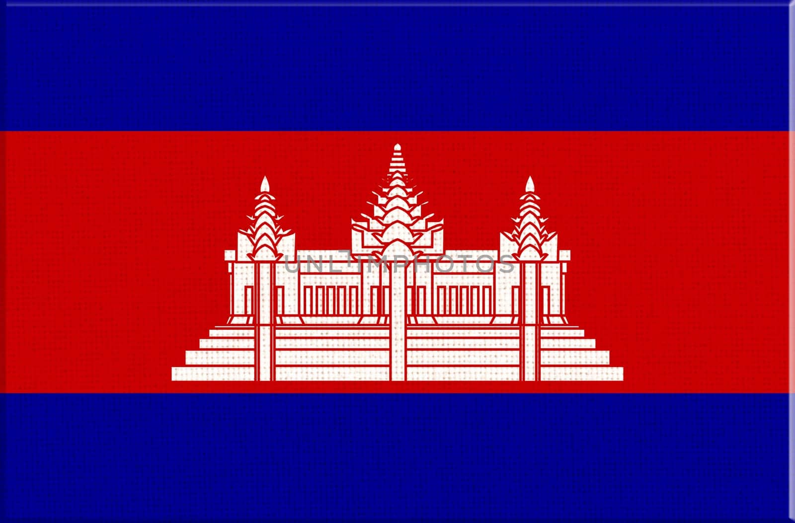 flag of Cambodia. National Cambodia flag on fabric surface. Cambodia national flag on textured background. Fabric Texture. Asian country
