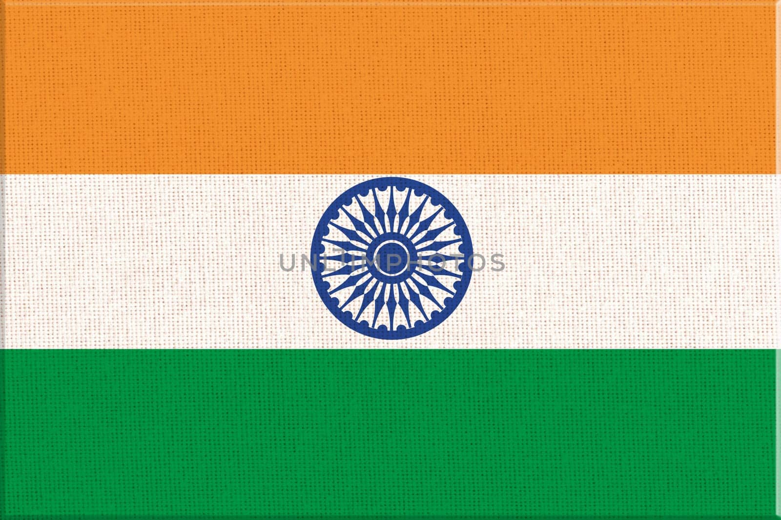 flag of India. National Indian flag on fabric surface. Indian national flag Indian national flag on textured background. Fabric Texture. Republic of India. Asian country. State symbol of India