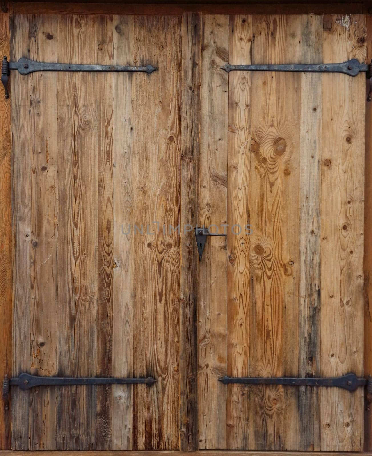 Aged Entrances: Vintage Wooden Double Door Entrance