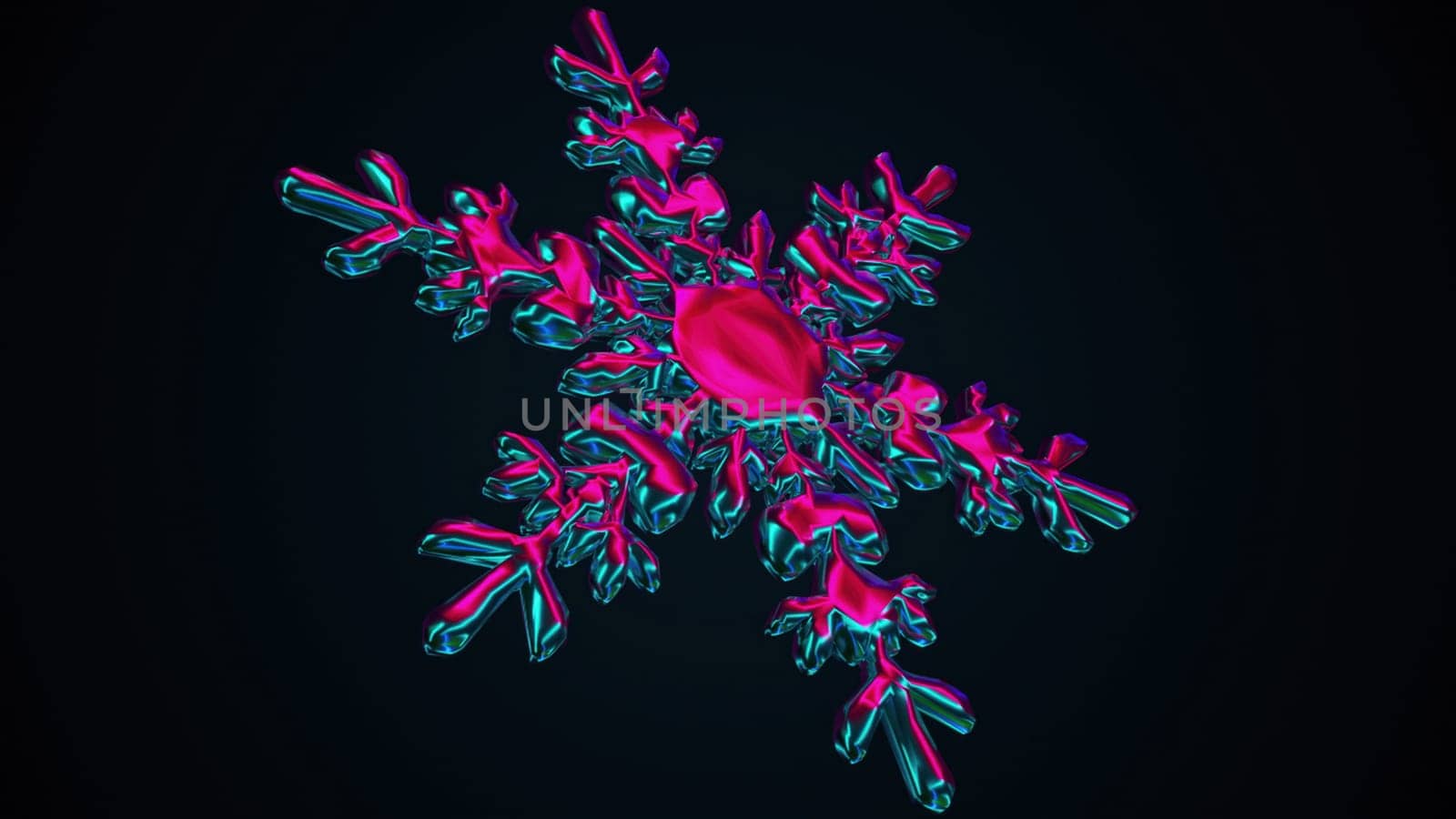 Abstract snowflake Iridescent. Computer generated 3d render