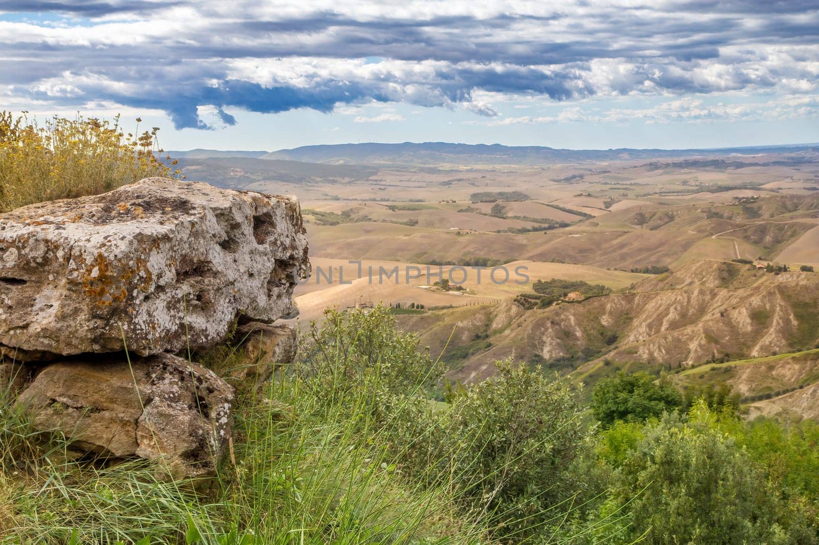 Landscape around the city of Volterra. Tuscany, Italy. Horizontally.
