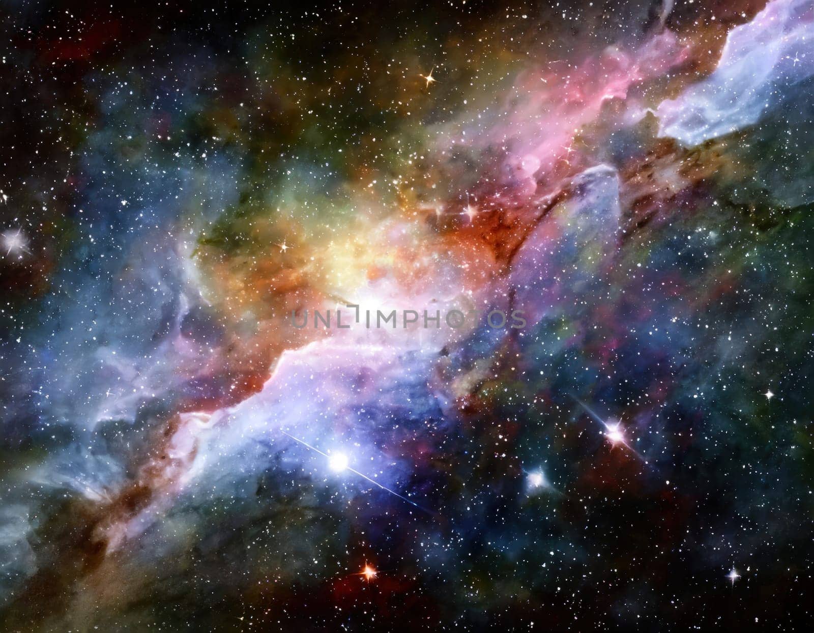 gorgeous space and twinkling stars background image with nebula gas cloud generative ai