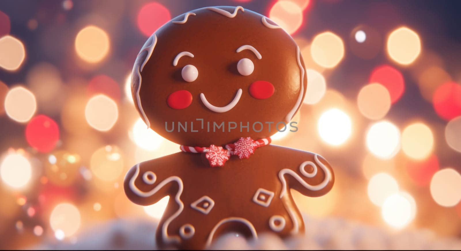 cute gingerbread man cartoon christmas, ai