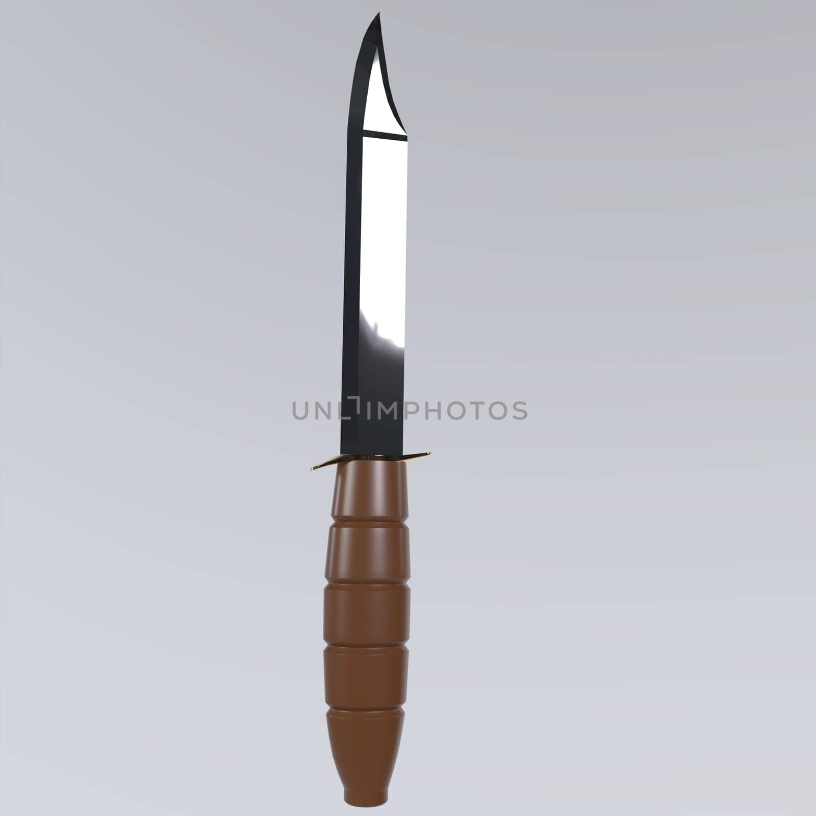 knife isolated on white background 3d rendering