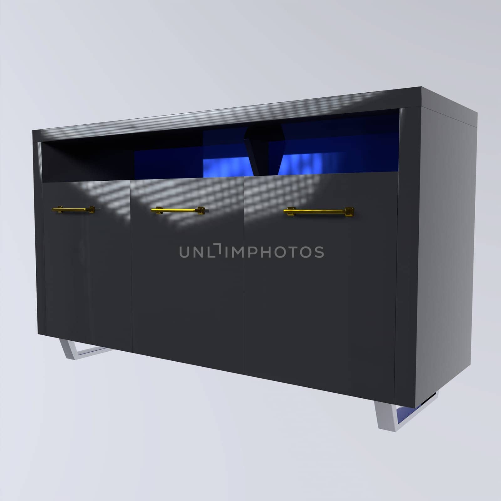 Tv furniture isolated on white background 3d rendering