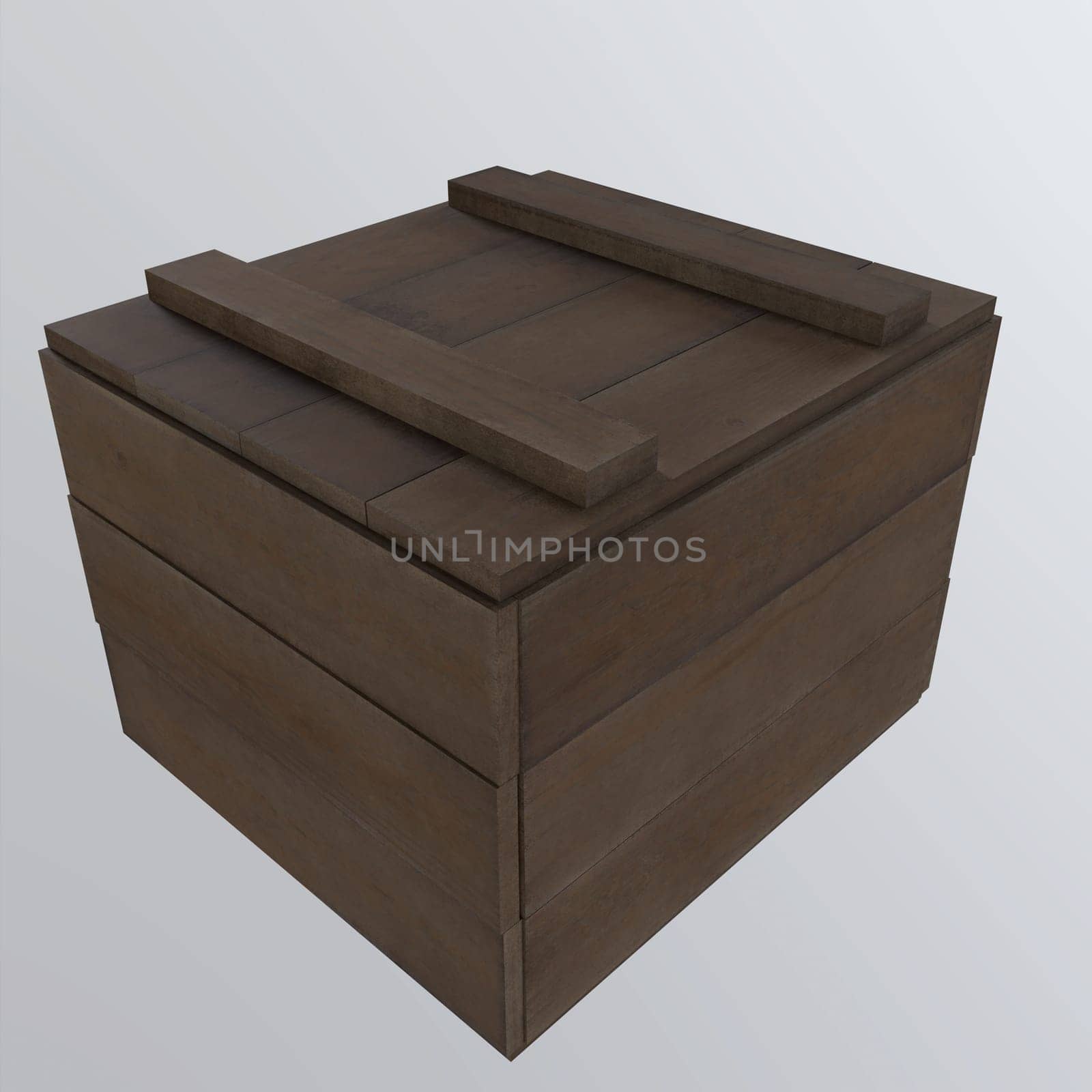 Chest isolated on white background 3d rendering