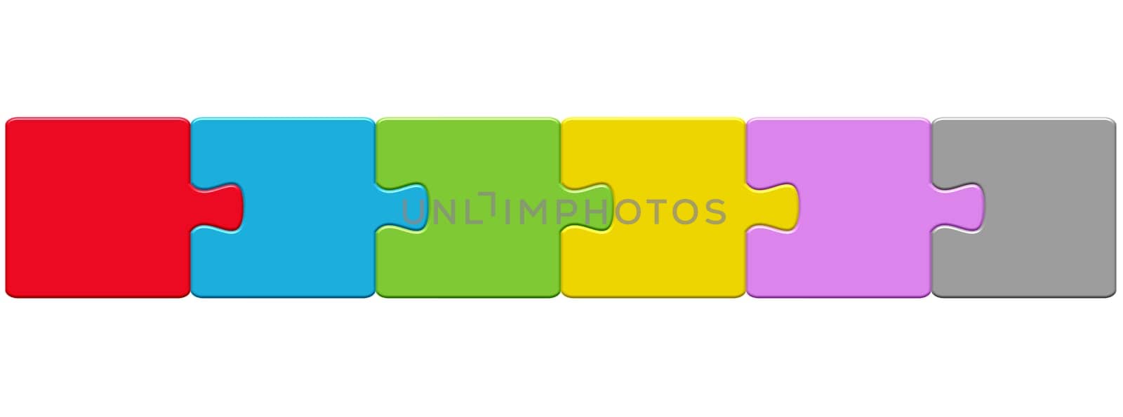 Empty Puzzle Button with 6 colorful pieces