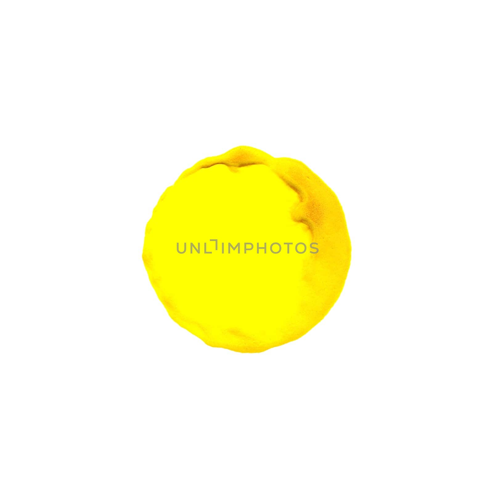 Yellow seal with copy space on white background