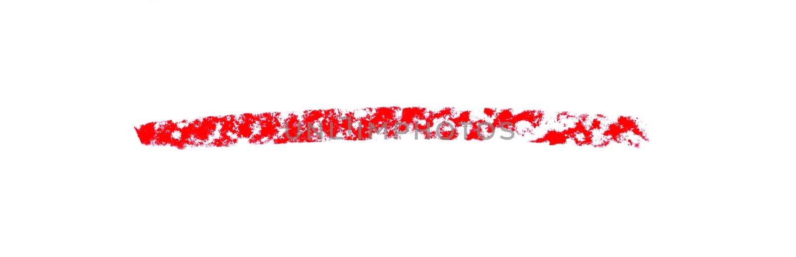 Red chalk stripe on white background