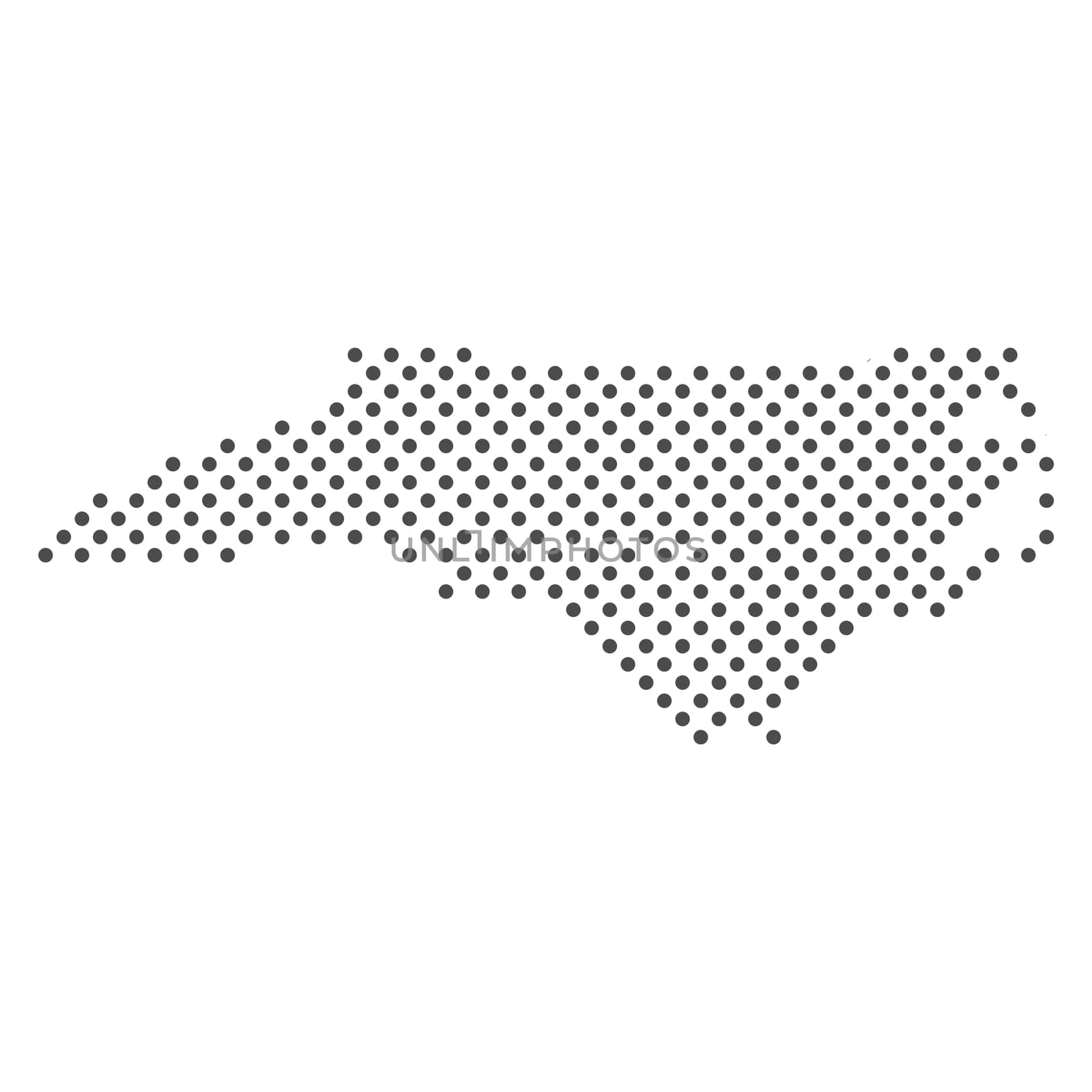 Dotted Map of American State North Carolina