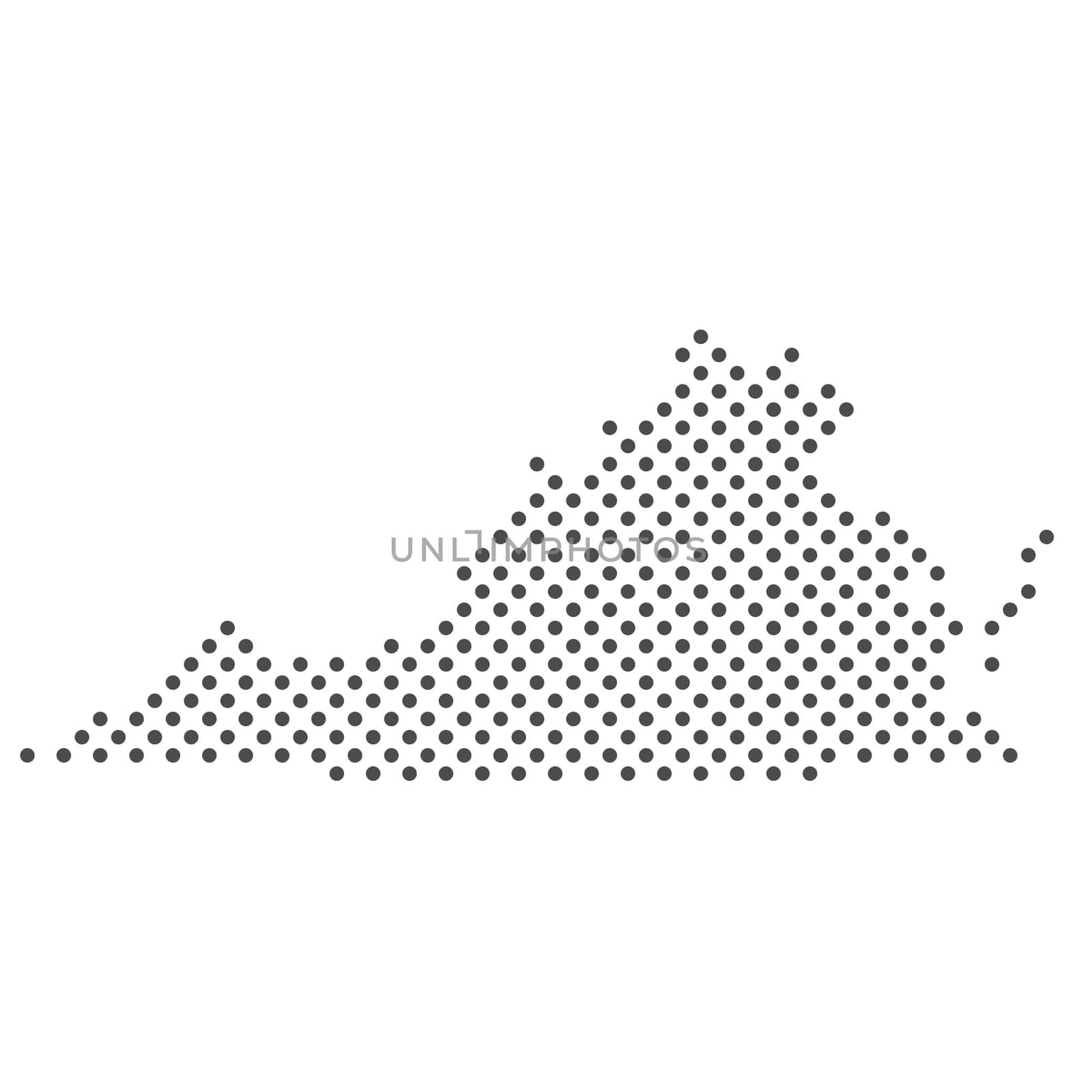 Dotted Map of American State Virginia