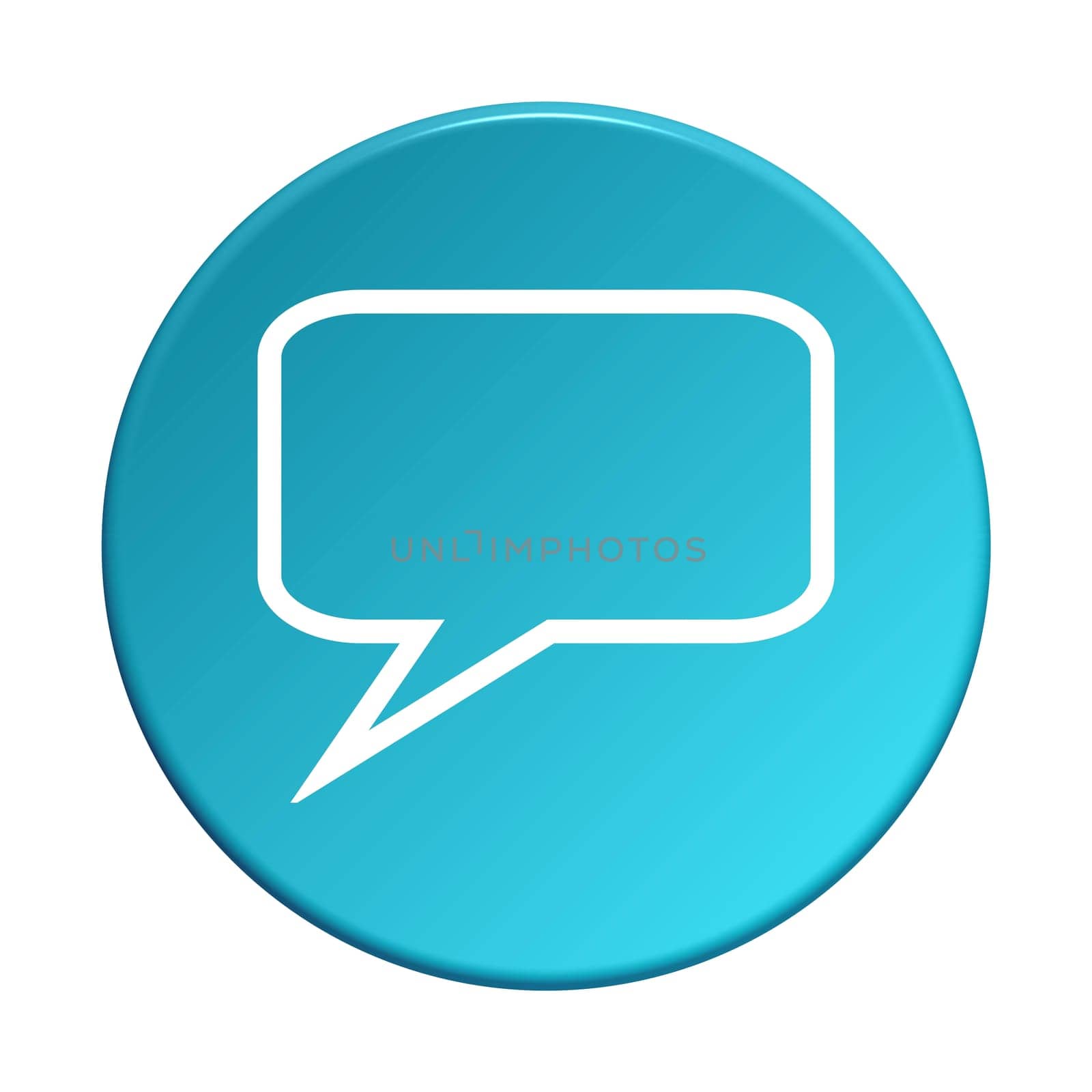 Blue round Button with Speech Bubble icon