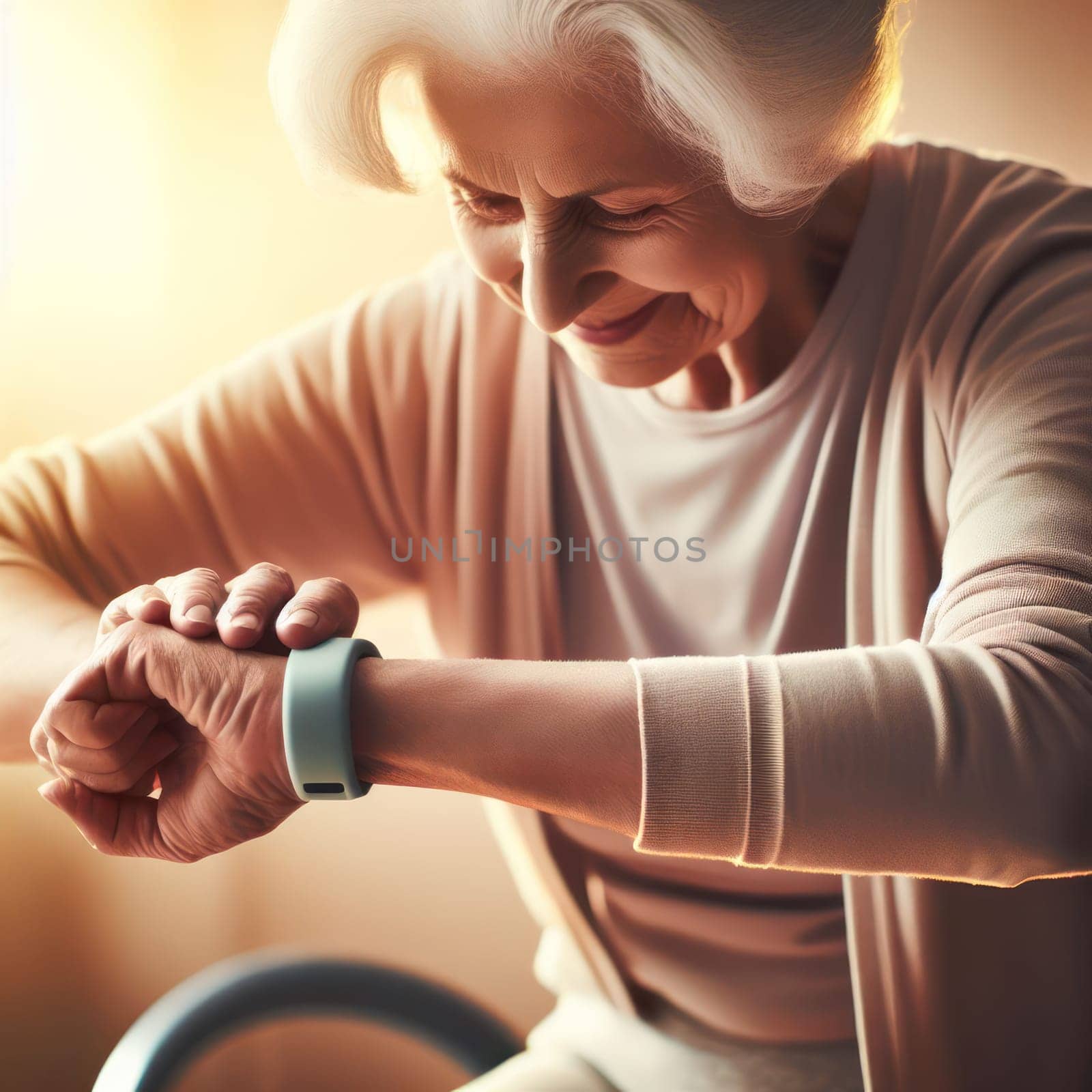 senior woman keeping a healthy lifestyle and doing exercise generative ai