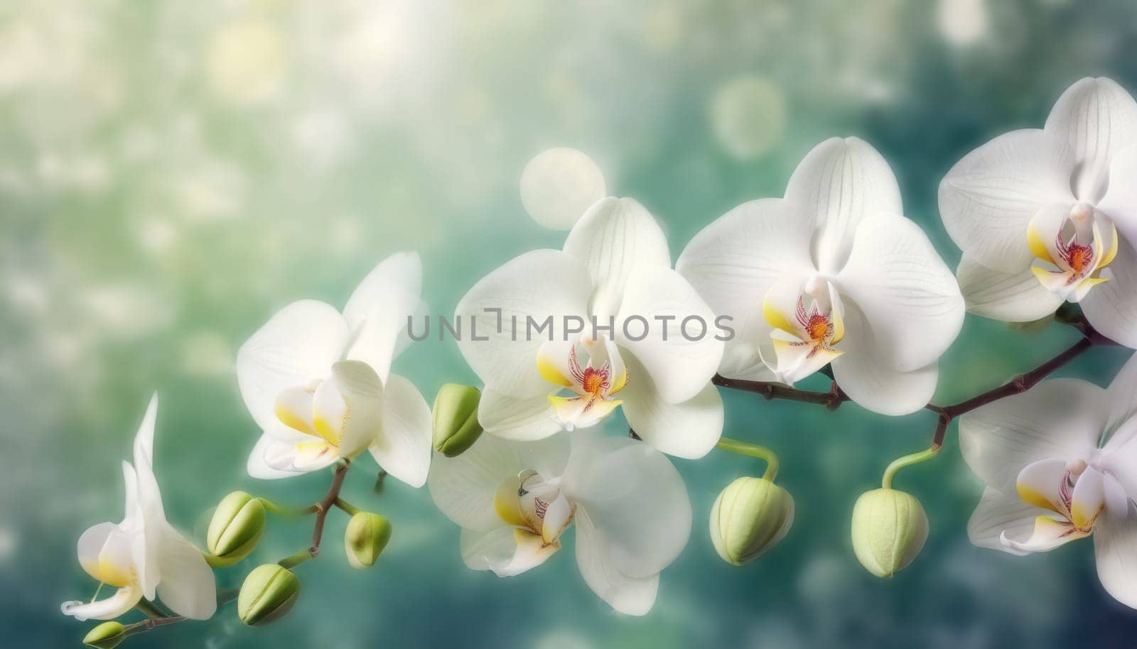 beautiful orchid flowers make a pretty floral background or border generative ai