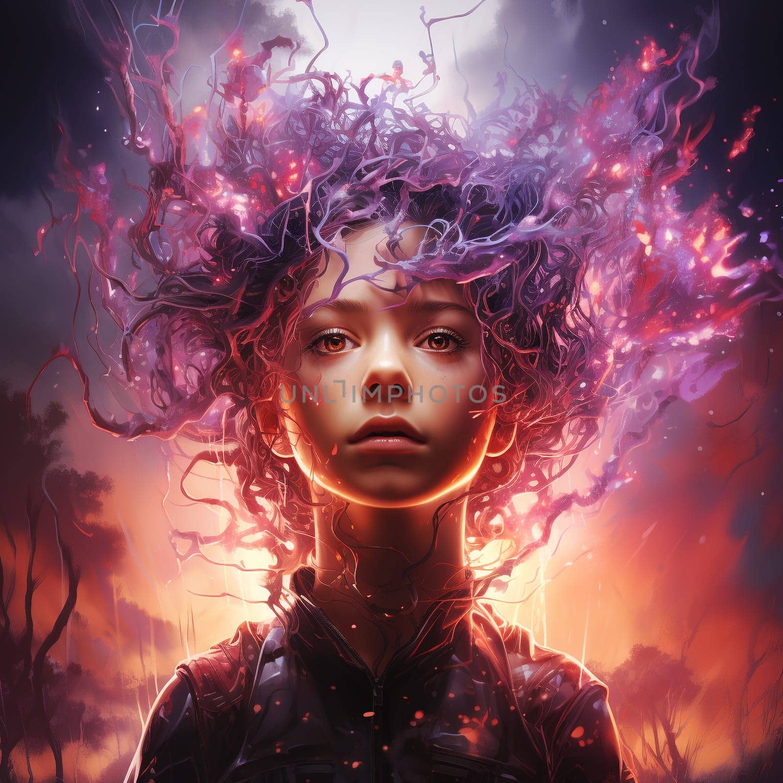 Epilepsy disorder, stress and migraine seizure, headache, mental health concept, brain waves