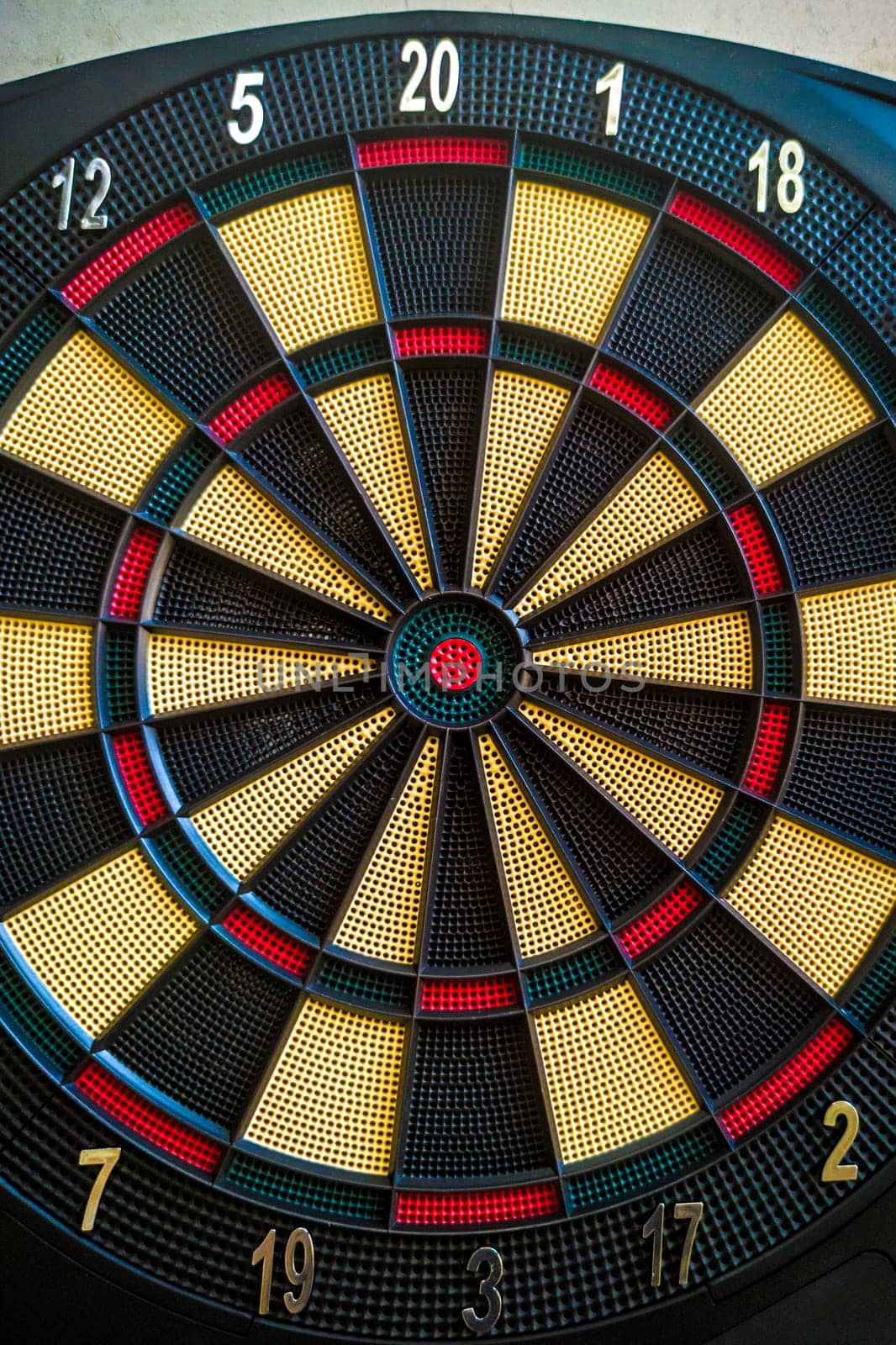 Electronic dartboard to play darts. Closeup shot