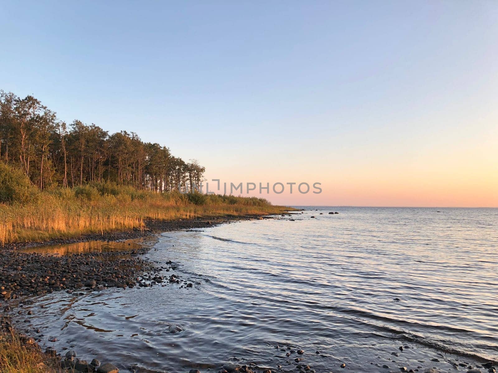 lake shore, autumn landscape, calm water, silent silence