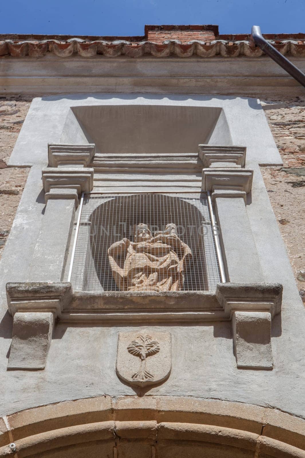 Virgen de la Guia Gate. View from outer city. Access to Coria wall enclosure. Caceres, Extremadura, Spain
