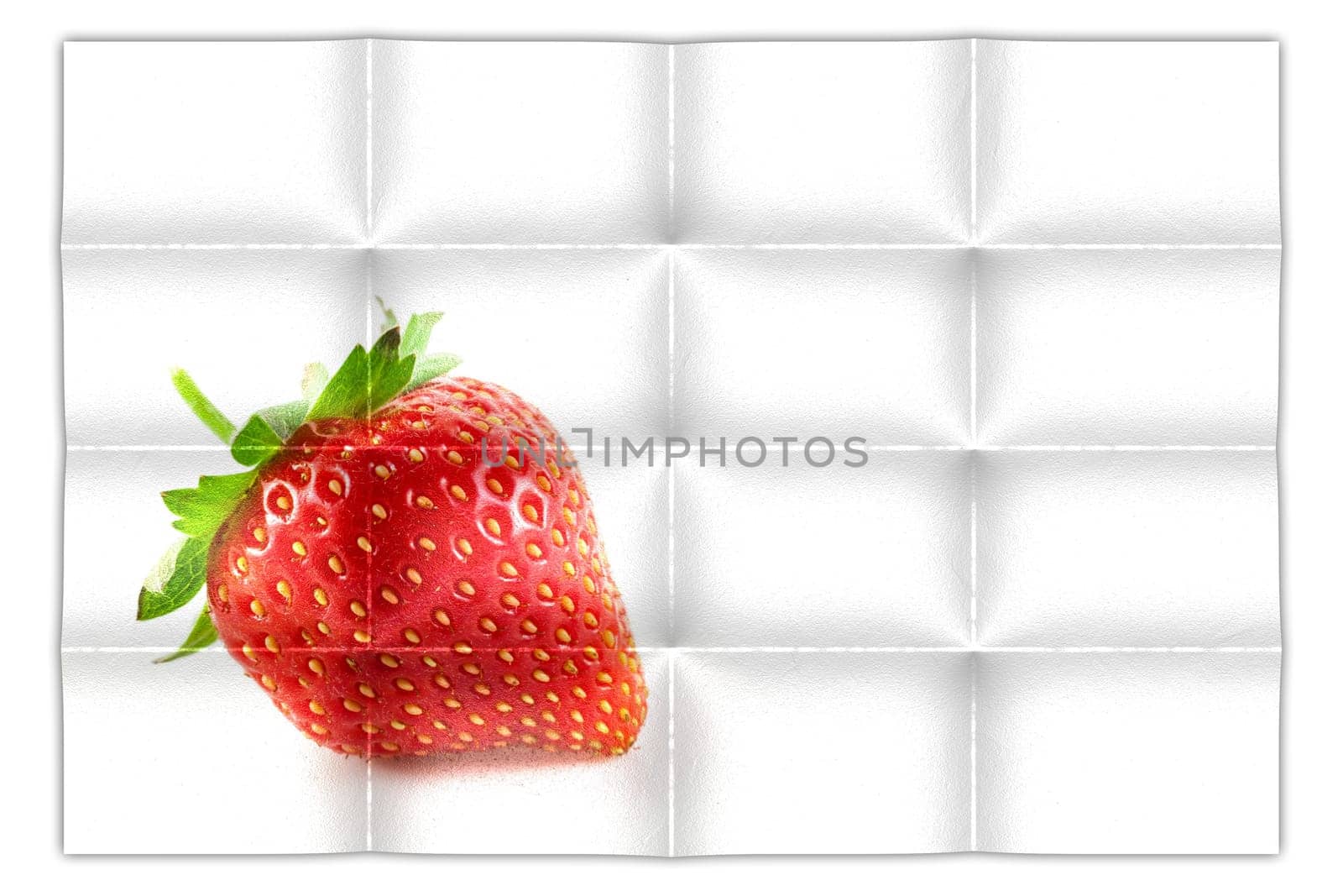 Creative picture of strawberry isolated on white background