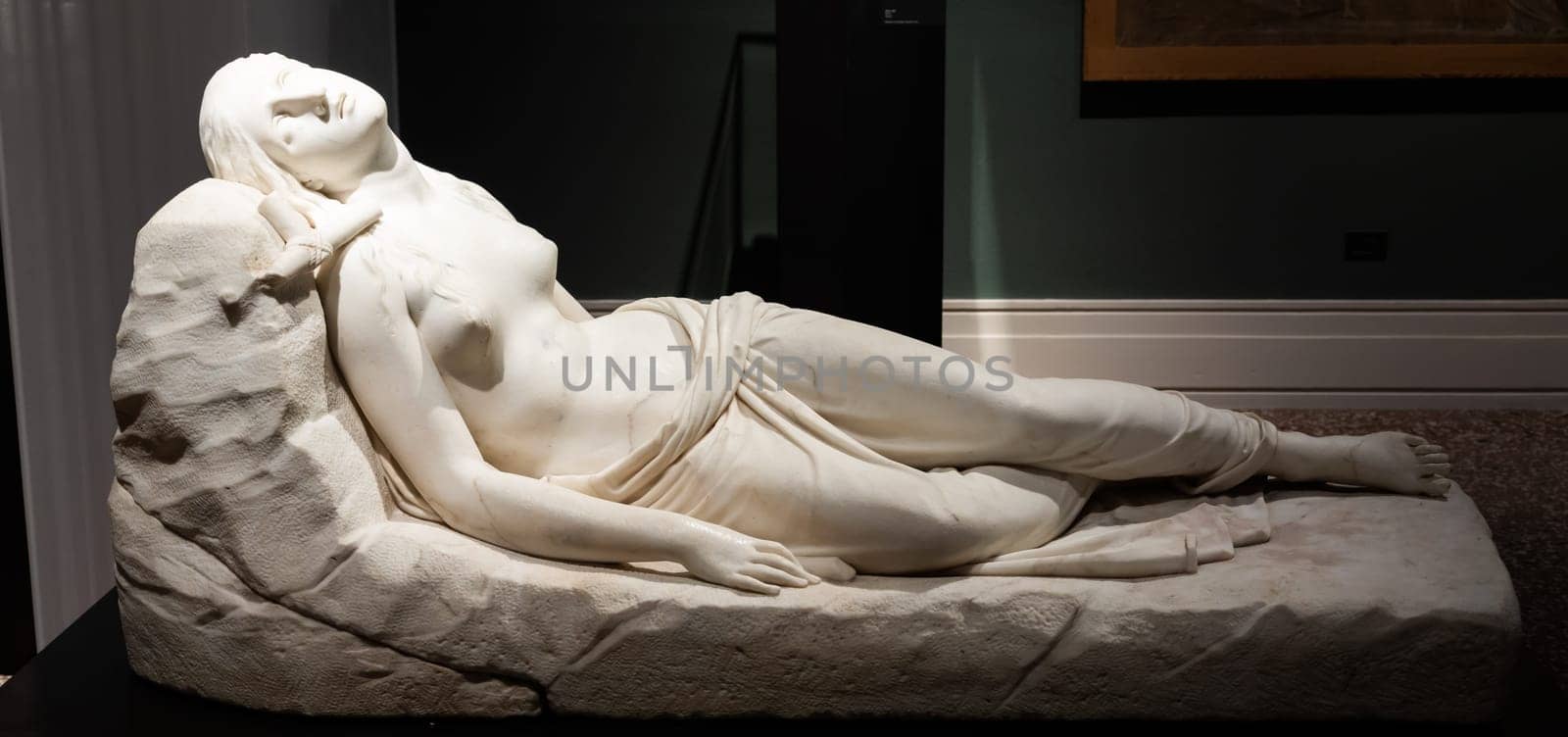 Bassano del Grappa, Italy - December 2022: Recumbent Magdalene - Maddalena Giacente - by Antonio Canova, 1822.
