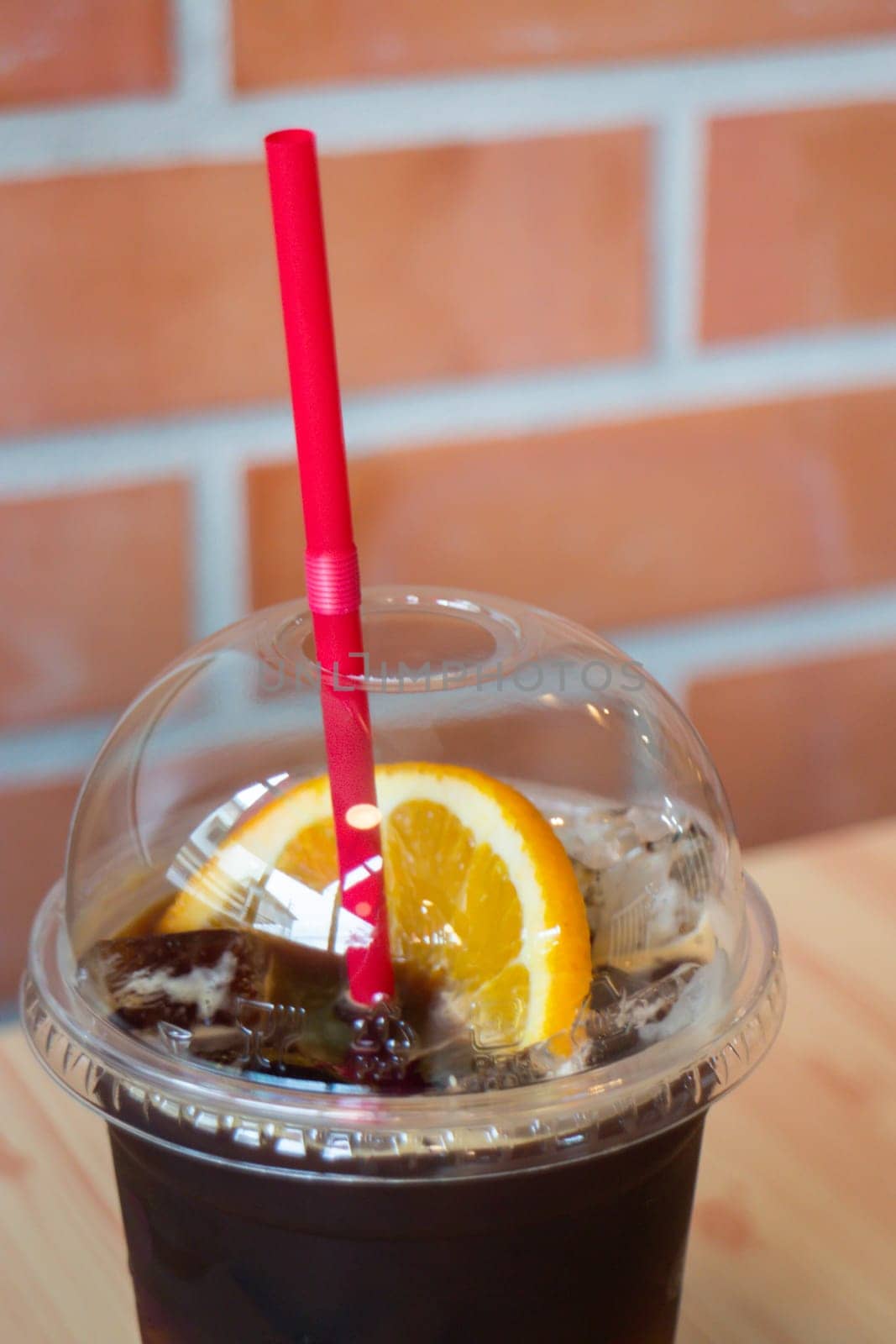 Iced americano black coffee drink, stock photo