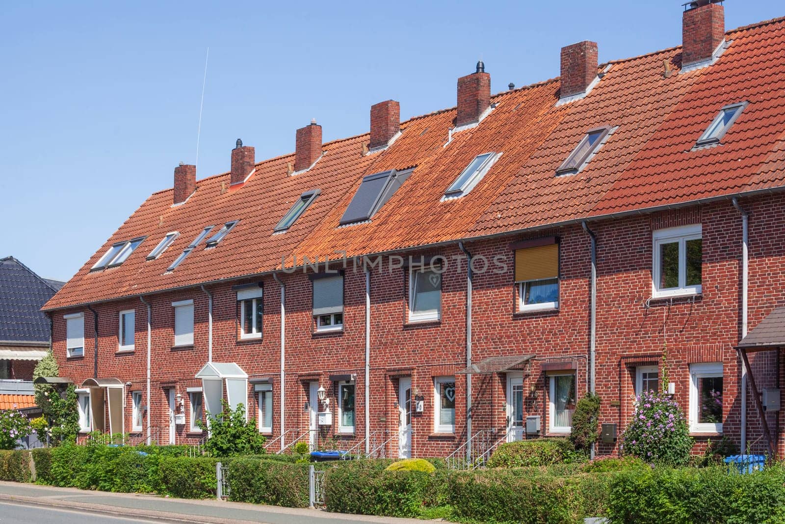 Residential buildings, multi-family brick houses, Brake, Wesermarsch, Lower Saxony, Germany