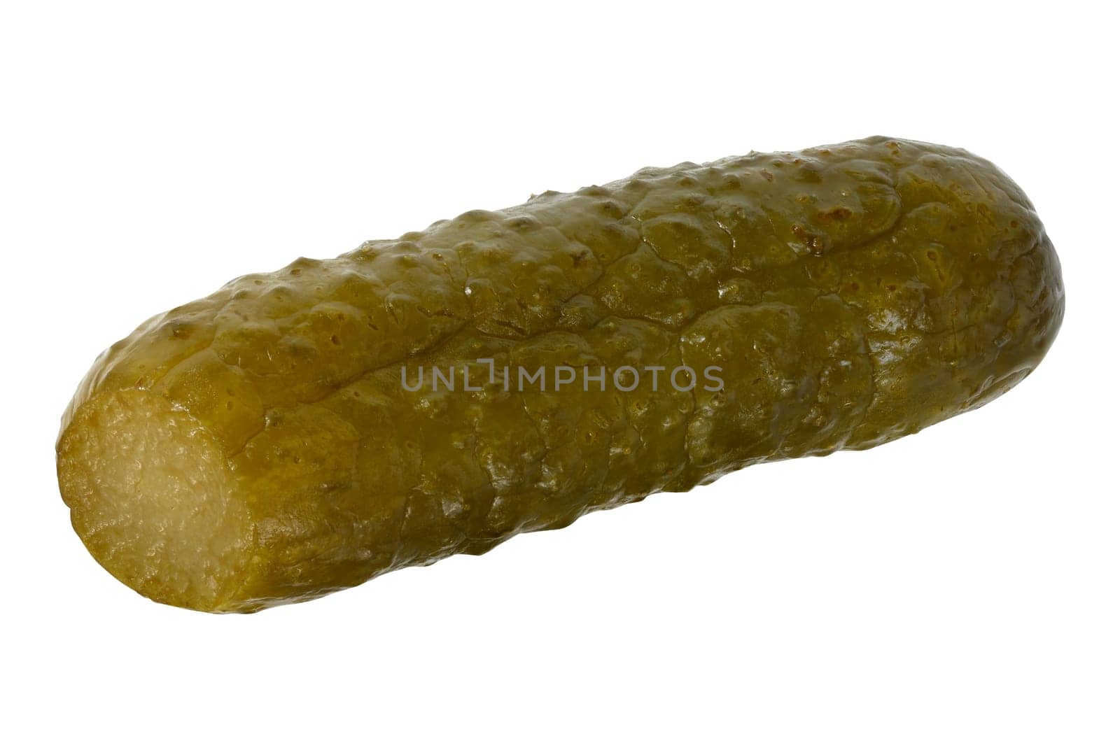 Pickled cucumber on white isolated background
