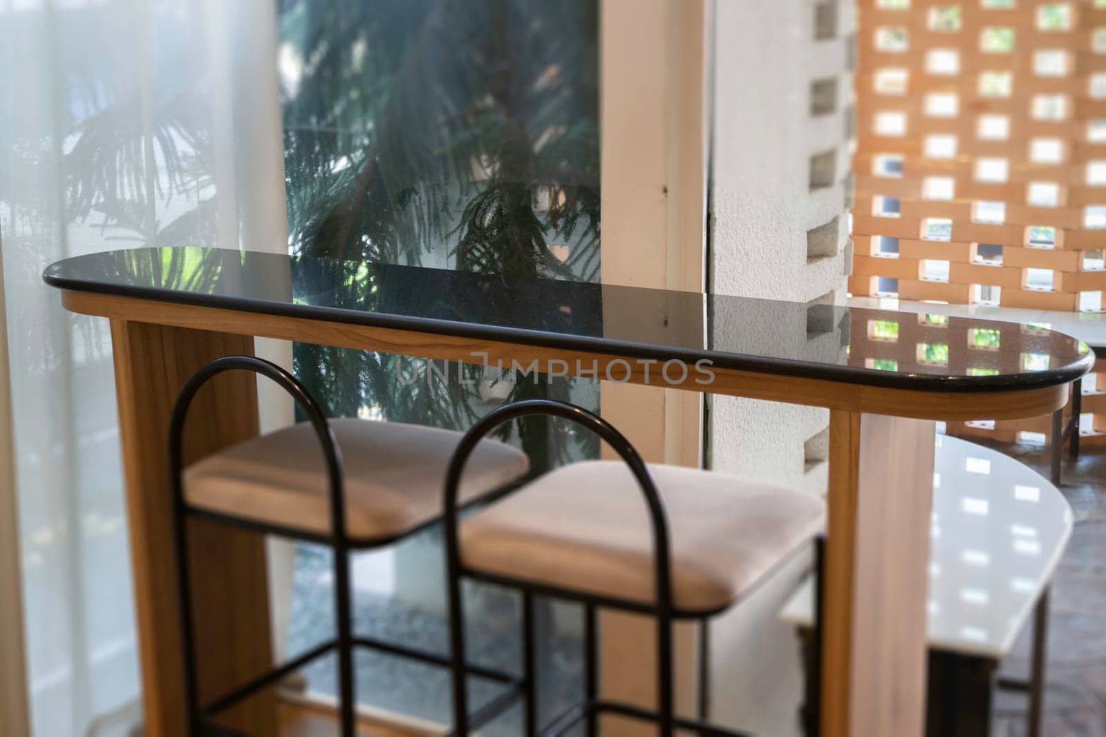 Interior of stylish white and green room, stock photo