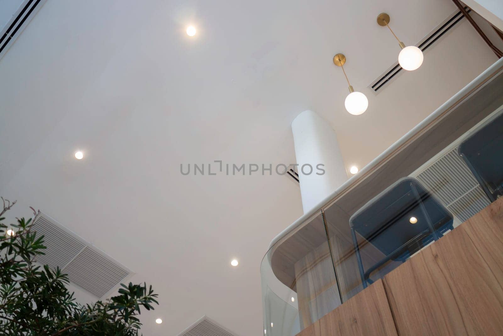 Interior of stylish white and green room, stock photo