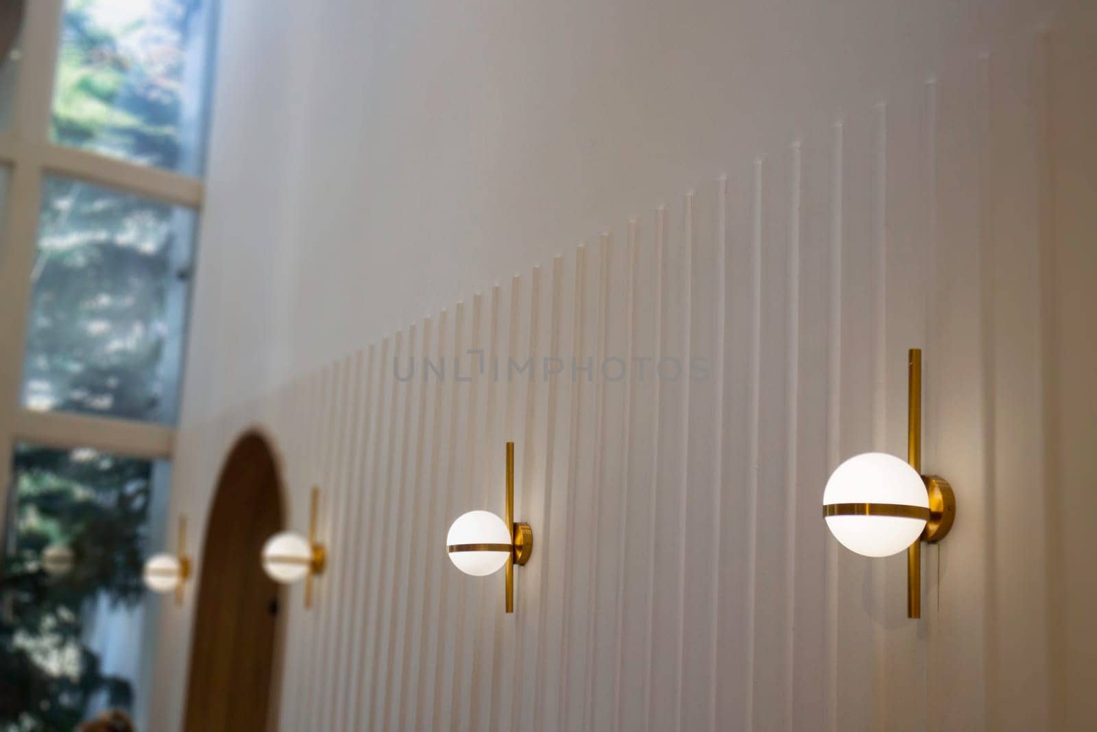 Interior of stylish white and green room, stock photo