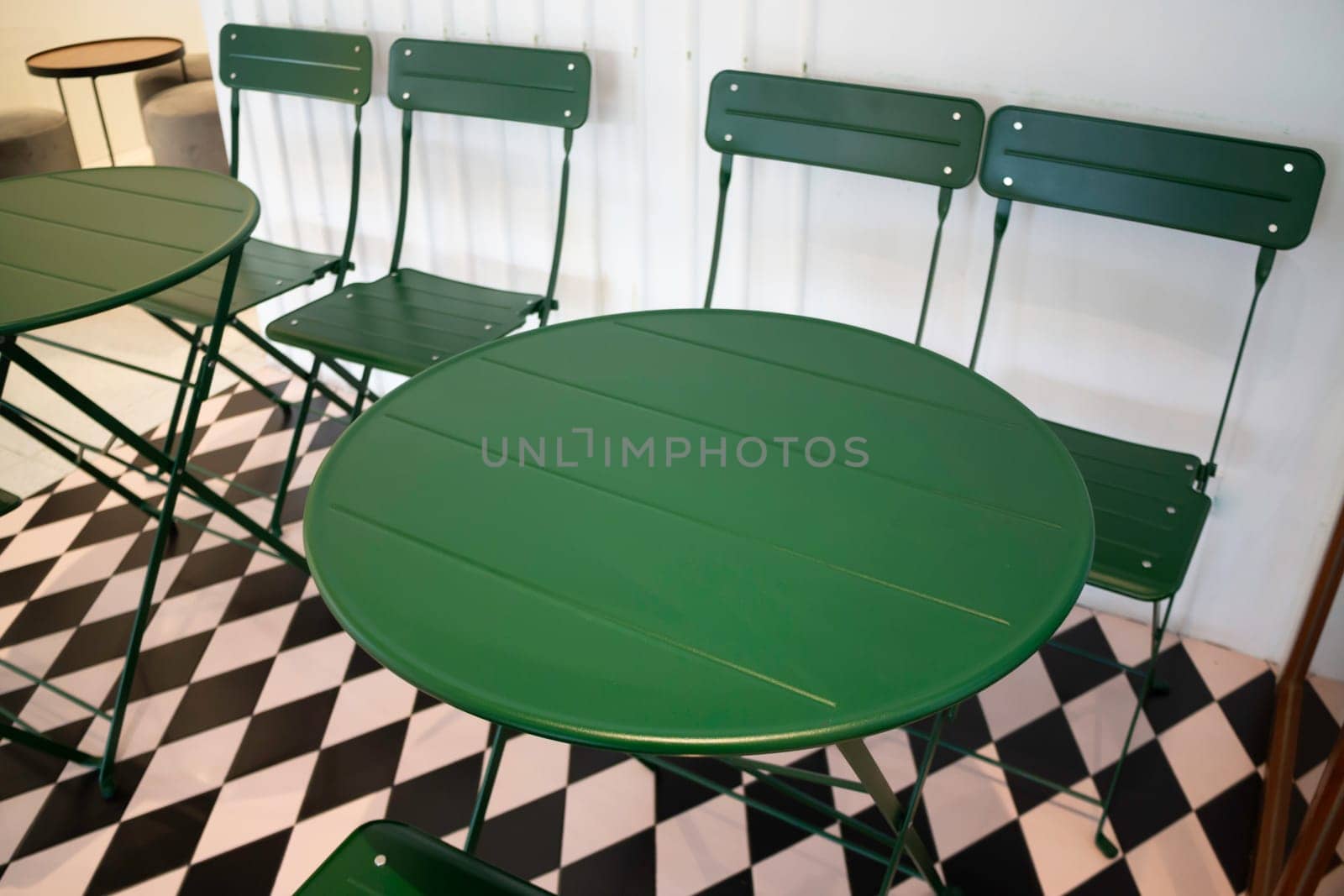 Interior of stylish white and green room, stock photo