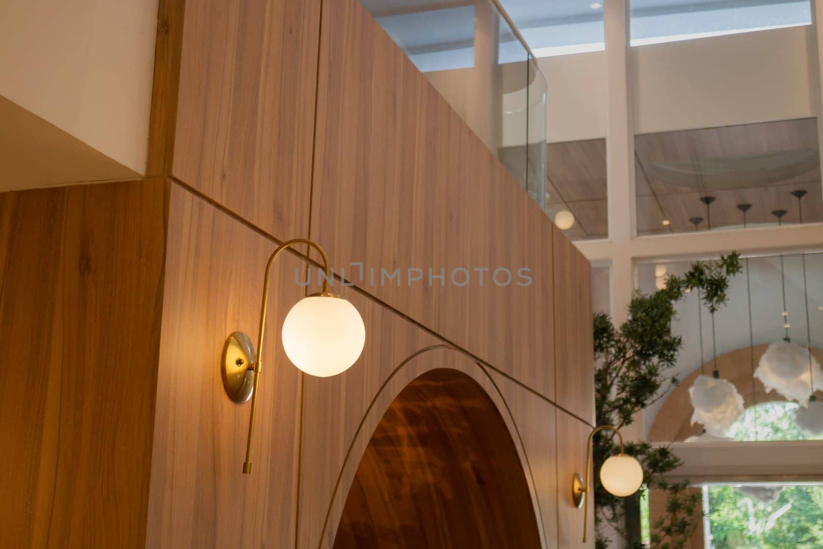 Interior of stylish white and green room, stock photo