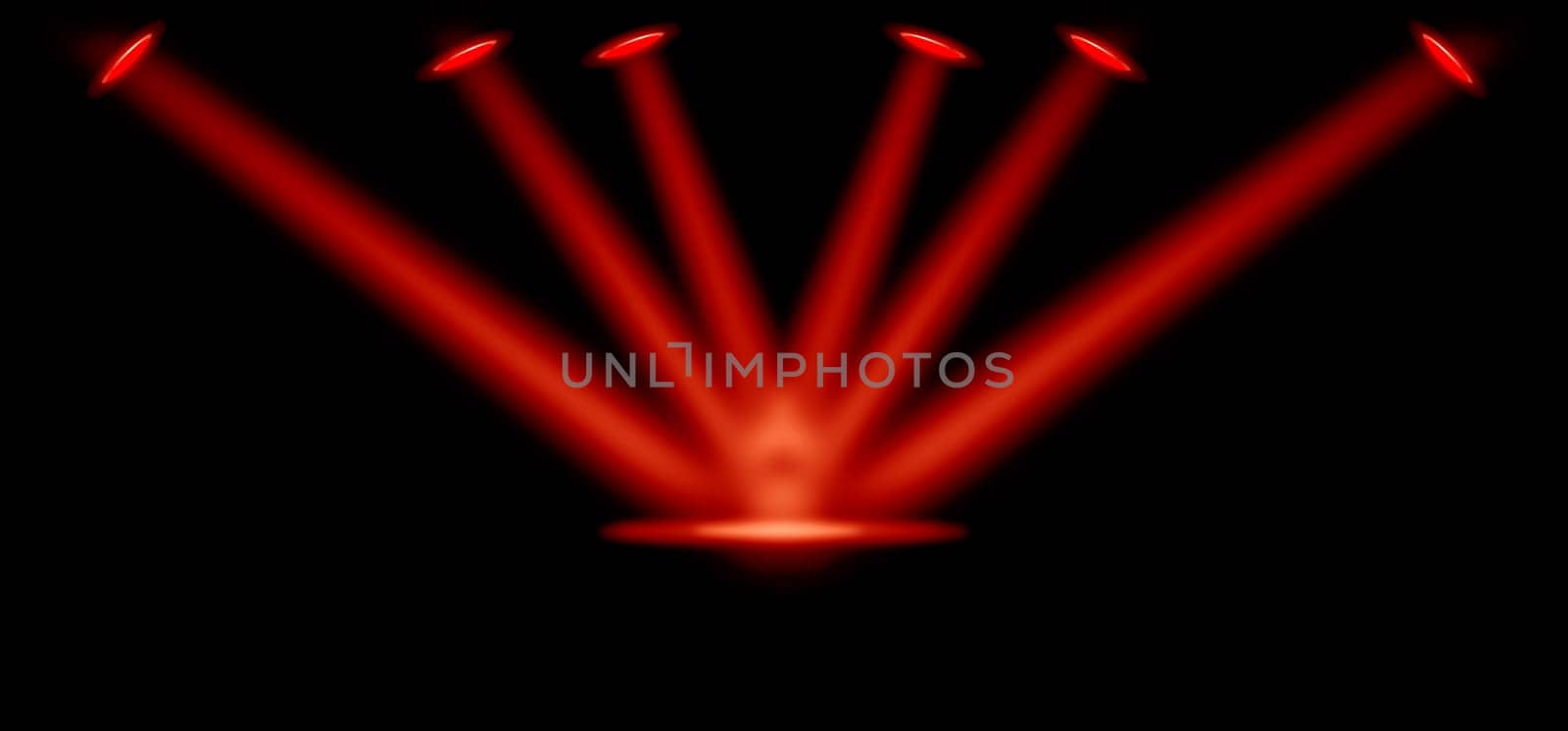 Stage podium and color lighting display platform, modern studio, wall scene fashion, stage podium scene with for Award Ceremony and colorful presentation simple art spotlight summer banner. 3D rendering.