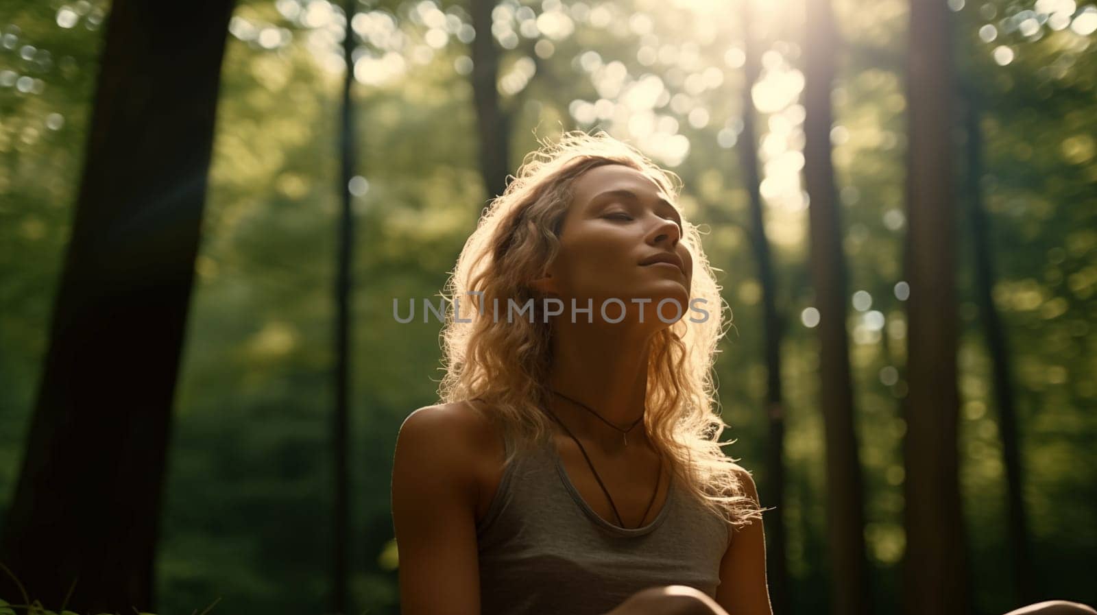 beautiful woman with smile during sunrise in beautiful nature. In the style of feminine empowerment