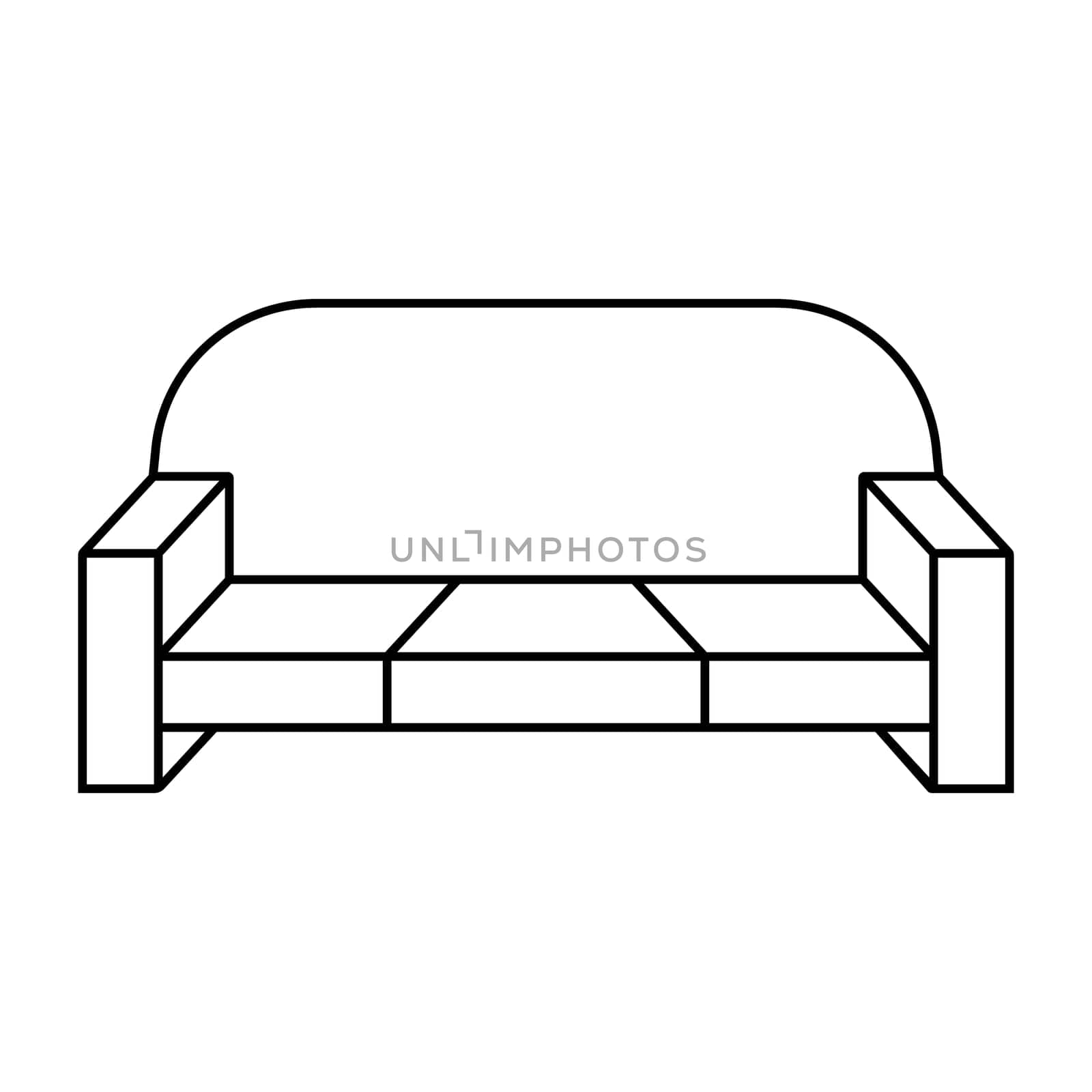 3D isometric projection of a sofa for relaxation contours sofa
