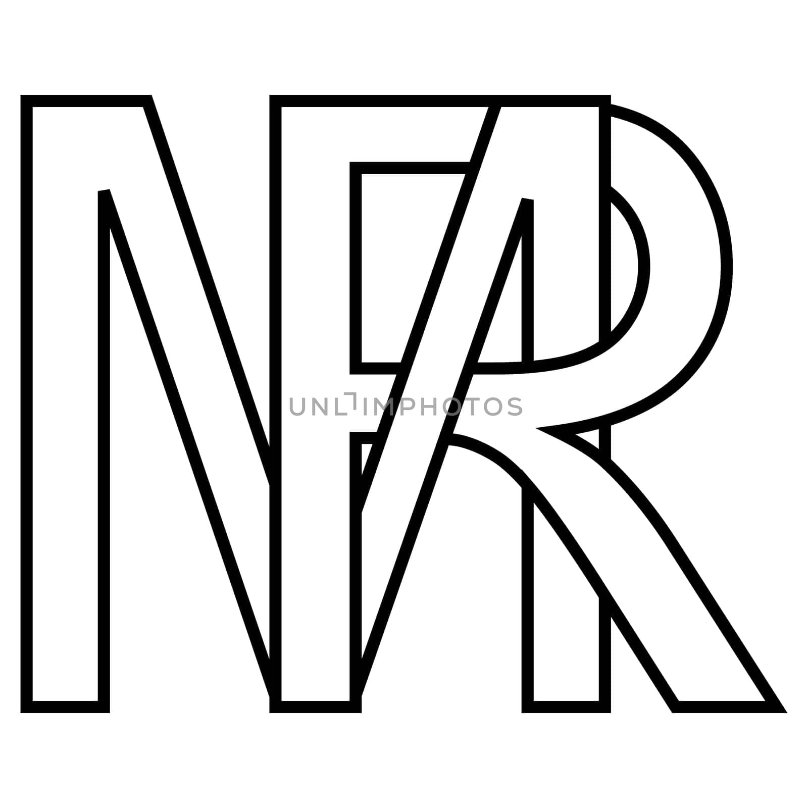 Logo sign mr rm, icon double letters logotype m r