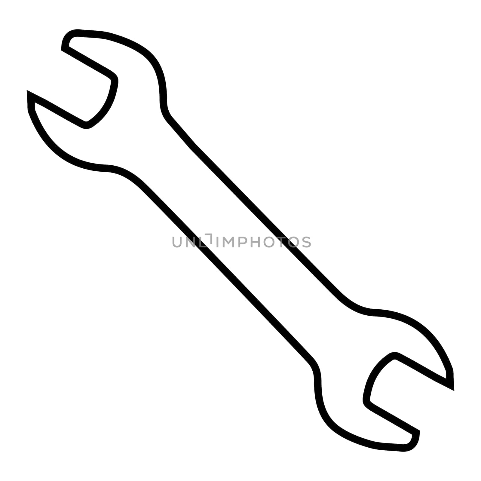 Open end wrench icon auto repair mechanic wrench service station
