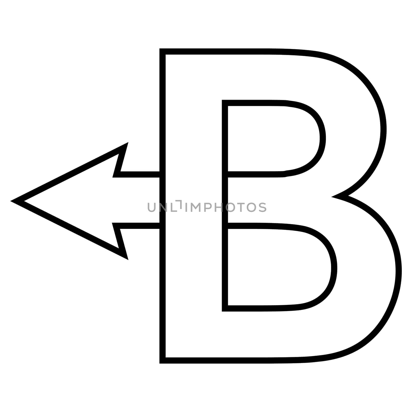 Capital letter B back arrow back arrow B logo concept