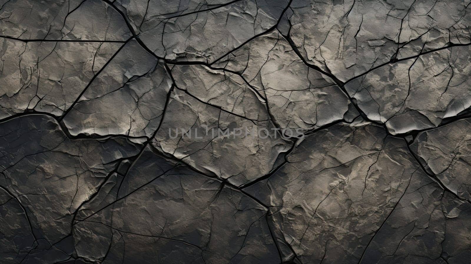 Cracked stone surface abstract background. Generative AI design