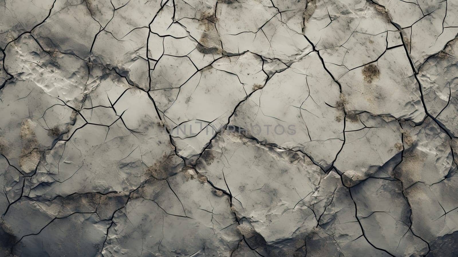 Cracked stone surface abstract background. Generative AI design