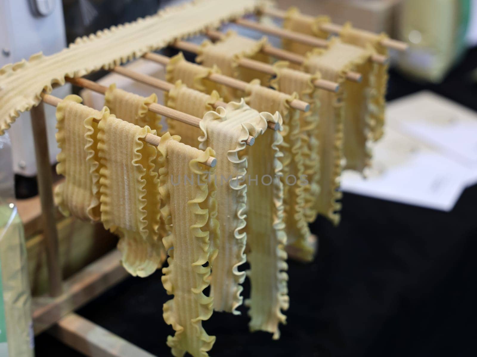 Italian pasta made using a pasta machine according to a traditional recipe