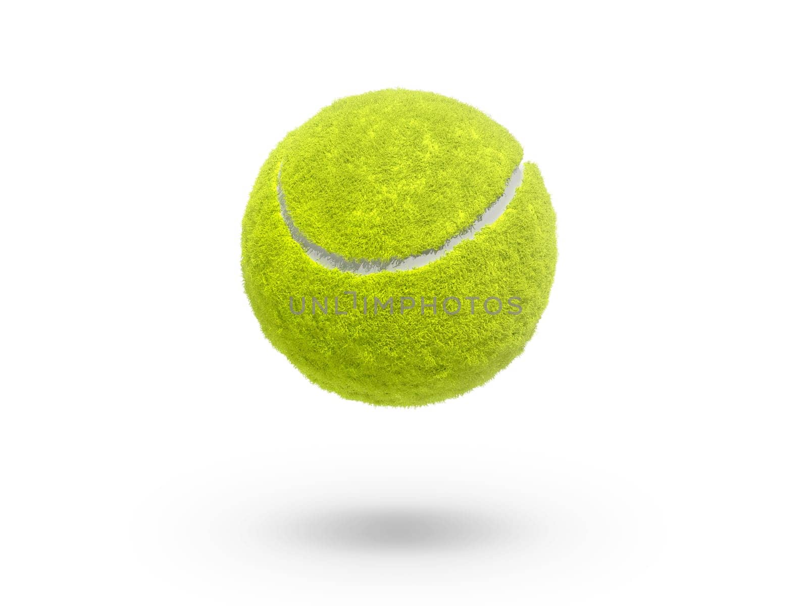 Single tennis ball isolated on white background